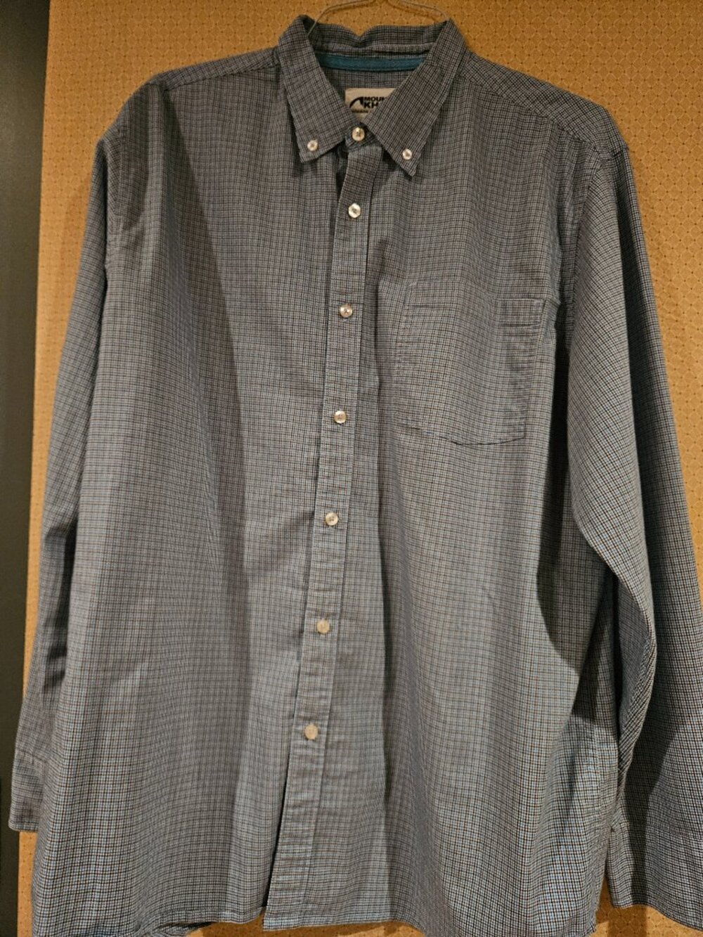 Mountain Khakis Button-Down Shirt - XL Blue/Black Mini Check